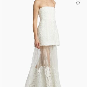 Simkhai Marella Floral Lace Gown - Elegant White Strapless Dress